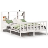  Krevet s regalom z knjige bez madraca bijeli 160x200cm borovina | shoptok.hr
