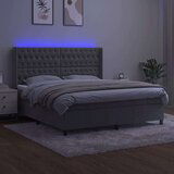  Box spring postelja z vzmetnico LED svetlo siva 160x200cm žamet, (20788797) | Shoptok.si