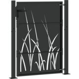 vidaXL Vrtna vrata Črna 105 x 125 cm Jeklo s prašnim premazom | Shoptok.si