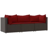Maison Chic Seti vrtnega pohištva - Vrtna garnitura - Vrtni pohištvo set 3-delna z blazinami rjav poli ratan, (21811160) | Shoptok.si