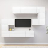  8-dijelni set TV ormarića visoki sjaj bijeli od iverice | shoptok.hr