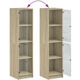vidaXL Visoka omara s steklenimi vrati sonoma hrast 35x37x142 cm | Shoptok.si