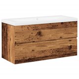 vidaXL Ormarić s ugrađenim umivaonikom boja starog drva 91x39,5x49 cm | shoptok.hr
