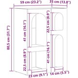  Strani šal Bela 59 x 35 x 80.5 cm Konstruiran les, (5000107386) | Shoptok.si