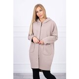 Kesi Insulated sweatshirt with a longer back beige Cene