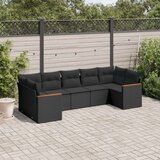 vidaXL 7-dijelni set vrtnih sofa od poliratana s jastucima crni | shoptok.hr