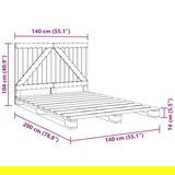  Okvir za krevet s uzglavljem sivi 140x200cm od masivne borovine | shoptok.hr