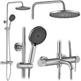 REA Bath Tuš set Rea Lungo Stripe Brush Nickel | shoptok.hr