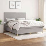  Box spring postelja z vzmetnico svetlo siva 160x200 cm žamet, (20790624) Cene