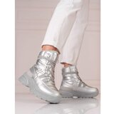 W. POTOCKI Silver women's snow boots with Potocki fur | Shoptok.si