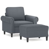  Fotelja s tabureom tamnosiva 60 cm baršunasta | shoptok.hr