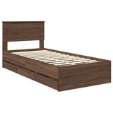  Krevetna konstrukcija Smeđi hrast 100 x 200 cm Inženjersko Drvo | shoptok.hr