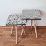 Hanah home 2Shp473 - black blackwhite nesting table (2 pieces) | ePonuda.com