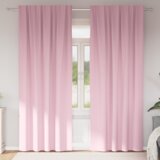 vidaXL Zavese z zavesami 2 pcs Bebe roza 260 x 140 cm Poliester | Shoptok.si