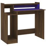 Maison Chic Pisalna miza - pisarniška miza - Računalniška miza z LED lučkami rjavi hrast 97x45x90 cm inž. les, (21785396) Cene