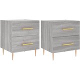 Noćni ormarići 2 kom boja hrasta 40x35x47,5cm konstruirano drvo Siva | Shoptok.si