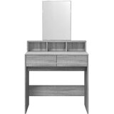  Toaletni stolić s ogledalom siva boja hrasta 80 x 41 x 144,5 cm | Eponuda.com