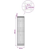  Gabion s žicom debljine 3,5 mm i mrežom 5x10 cm 50x50x200 cm | shoptok.hr