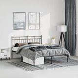  Metalni okvir za krevet s uzglavljem crni 135x190 cm | shoptok.hr