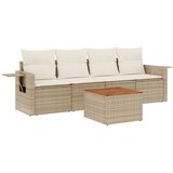  5-dijelni vrtni set sofa s jastucima bež od poliratana | shoptok.hr