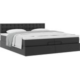 Otomanski okvir kreveta s madracima crni 200x200cm umjetna koža | shoptok.hr
