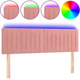  LED uzglavlje ružičasto 144x5x78/88 cm baršunasto | shoptok.hr