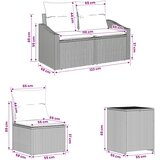  Set sofe 7 pcs Bež i svijetlo siva Poli Rattan i čelik | shoptok.hr
