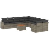  11-dijelni set vrtnih sofa od poliratana s jastucima sivi | shoptok.hr