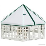  Ograda za Pse s 6 Panoa Bijela 122 x 106 x 79 cm Plastika | Shoptok.si