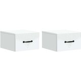  Stenski nočni omarici s predalom 2 pcs Bela 34,5 x 33 x 20 cm, (5000209543) | Shoptok.si