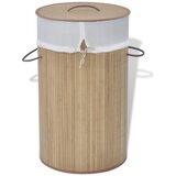 vidaXL 242723 Bamboo Laundry Bin Round Natural | shoptok.hr