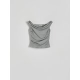 Reserved - Plisirana bluza - light grey | shoptok.hr