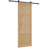  Klizna vrata Prirodna i crna 83 x 232 cm Masivna borovina | shoptok.hr