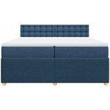  Krevet s oprugama i madracem plavi 200 x 200 cm od tkanine | shoptok.hr