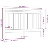  Uzglavlje za krevet crno 146 x 4 x 100 cm od masivne borovine | Eponuda.com