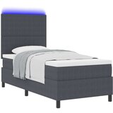 Box Spring Krevet s Madracem i LED Tamnosivi 90x200 cm Kordura Tkanina | shoptok.hr