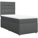  Krevet s oprugama i madracem tamnosivi 90 x 190 cm od tkanine | shoptok.hr