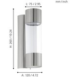 Eglo robledo spoljna zidna lampa/2, led, 2x3,7w, inox/plastika | Eponuda.com