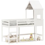 Maison Chic Postelja za odrasle - Posteljni Okvir z lestvijo in streho bel 90x200 cm borovina, (22082721) Cene