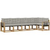 vidaXL Zunanja garnitura za sedenje 6 pcs Bela in svetlo siva, (5000282517) | Shoptok.si