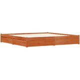  Krevetna konstrukcija s ladicama Vosak smeđa 180 x 200 cm | shoptok.hr