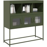 vidaXL Komoda maslinastozelena 100,5x39x107 cm hladno valjani čelik | shoptok.hr