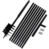 vidaXL Jeklen spiralni vrtalni sveder za zemljo z ročajem 180 mm z 9 m pod., (21366908) u