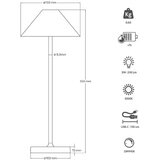 Kelu Liberty lampa, aluminijska stolna svjetiljka s crnom baterijom od 3W | shoptok.hr