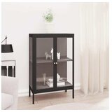  Komoda crna 75 x 35 x 105 cm od čelika i stakla | shoptok.hr