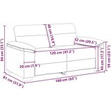 Dvosjed Kauč Crni 120 cm Implicitna koža - Crna 120 cm | shoptok.hr