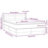  Box Spring postelja z vzmetnico svetlo siva 160x220 cm žametna, (21829667) | Shoptok.si