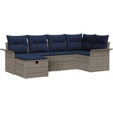  Vrtna sedežna garnitura z blazino 6 pcs Siva Poly ratan, (5000021112) | Shoptok.si