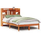  Knjižna postelja brez vzmetnice vošč. rjava 135x190 cm borovina, (21653643) | Shoptok.si