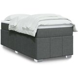 vidaXL Box spring postelja z vzmetnico temno siva 100x200 cm blago | Shoptok.si